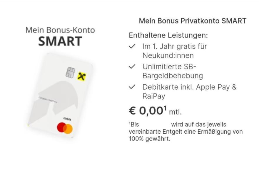 Raiffeisenbank ein Jahr gratis Konto 50 euro Neukundenbonus