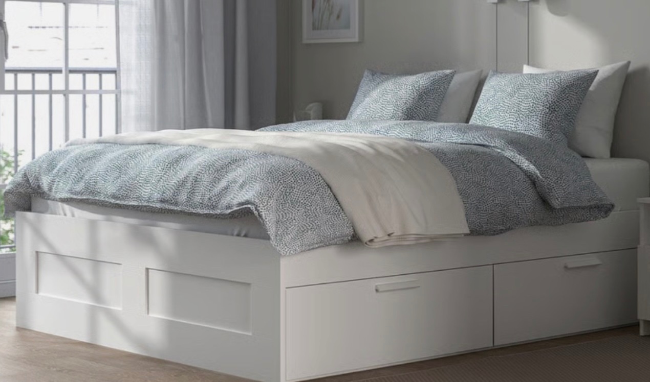 Bett 140x200 inkl. Matratze mit 4 Schubladen zum Ausziehen