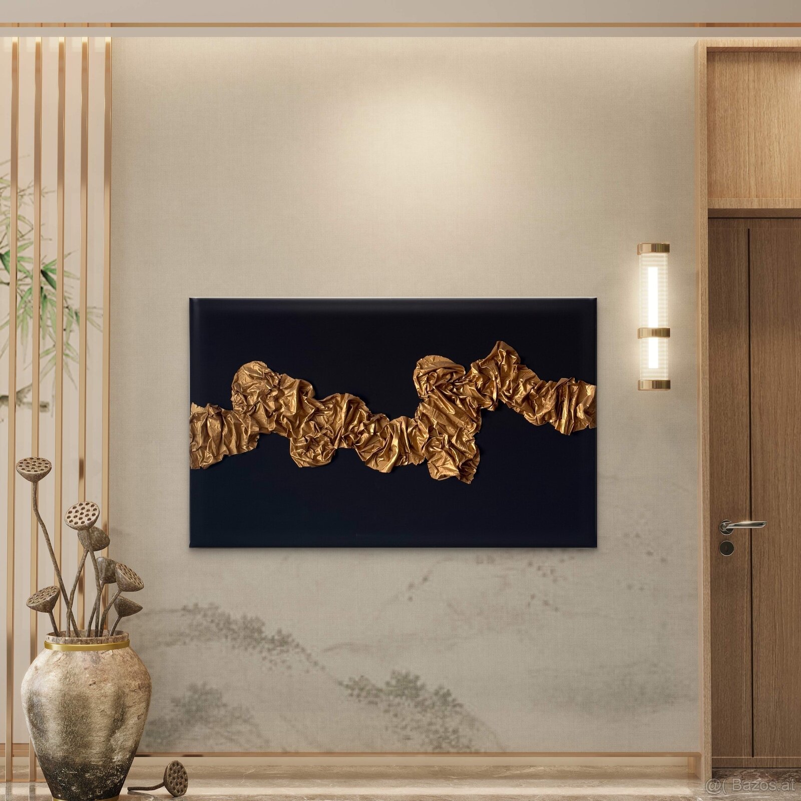 Abstraktes 3D-Bild (Covered in Gold) Amaje Art – Bilder