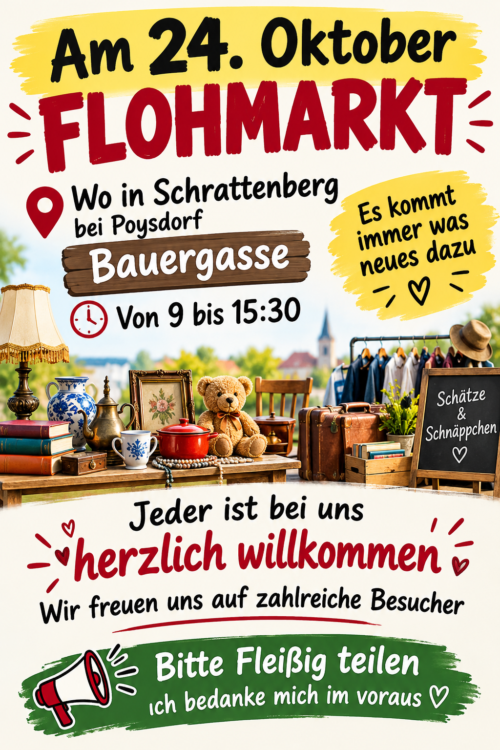 Am 24 .Oktober Flohmarkt