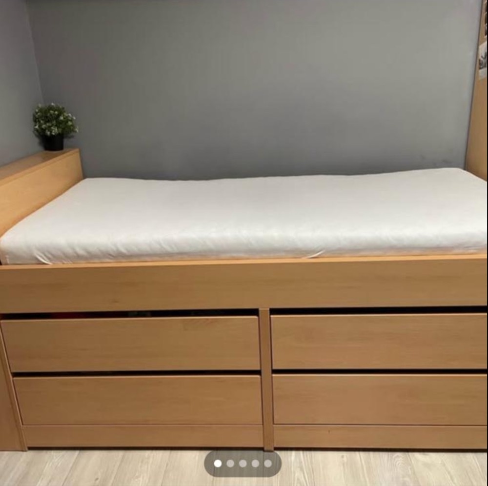 Hochbett mit 4 Schubladen und Matratze