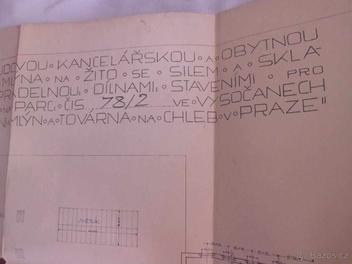 HUBERT GESSNER- Architekt Plány- Pekárna Fr.ODKOLEK Vysočany - 10