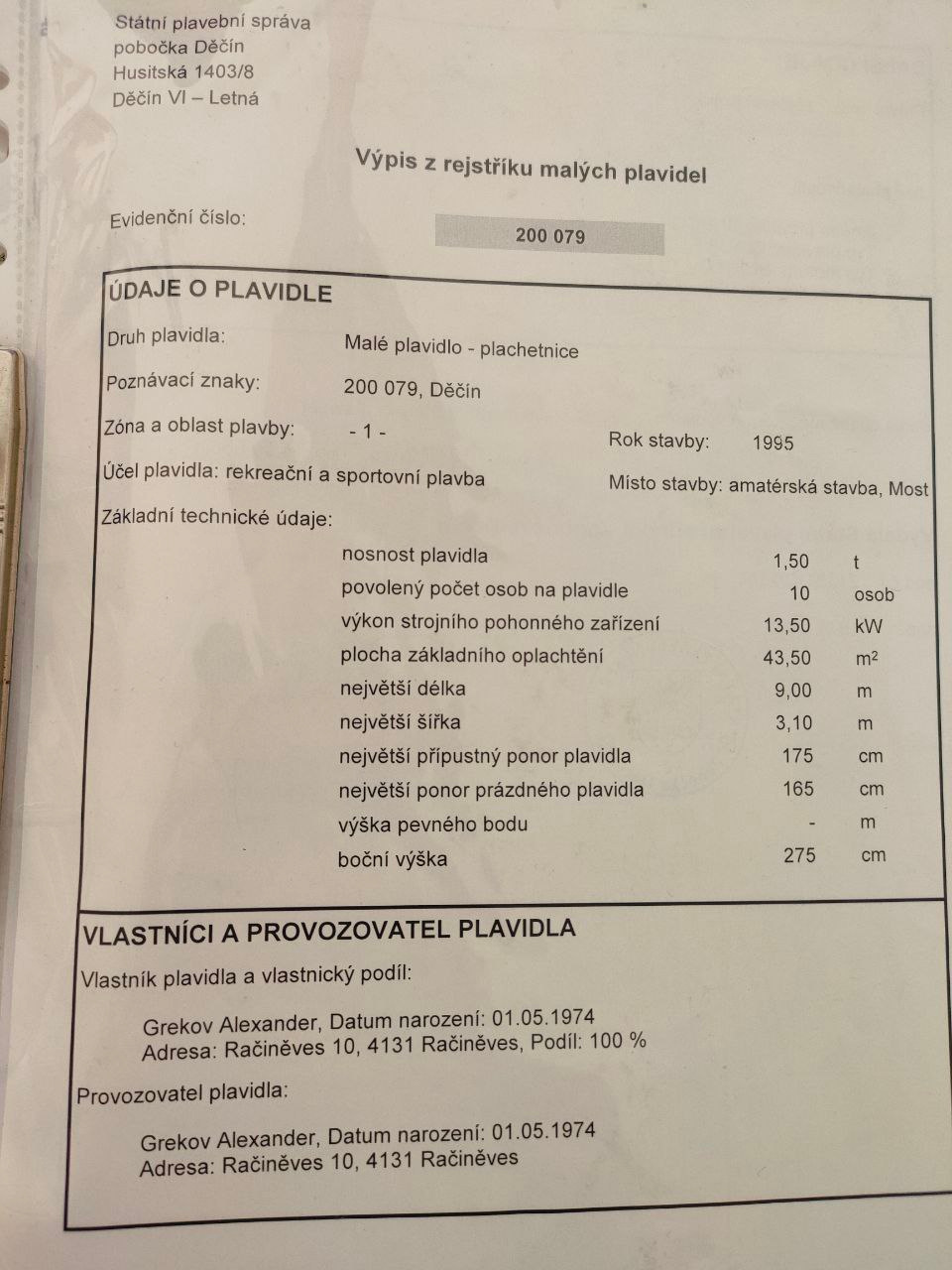 Kajütsegelboot 9 m. - 12