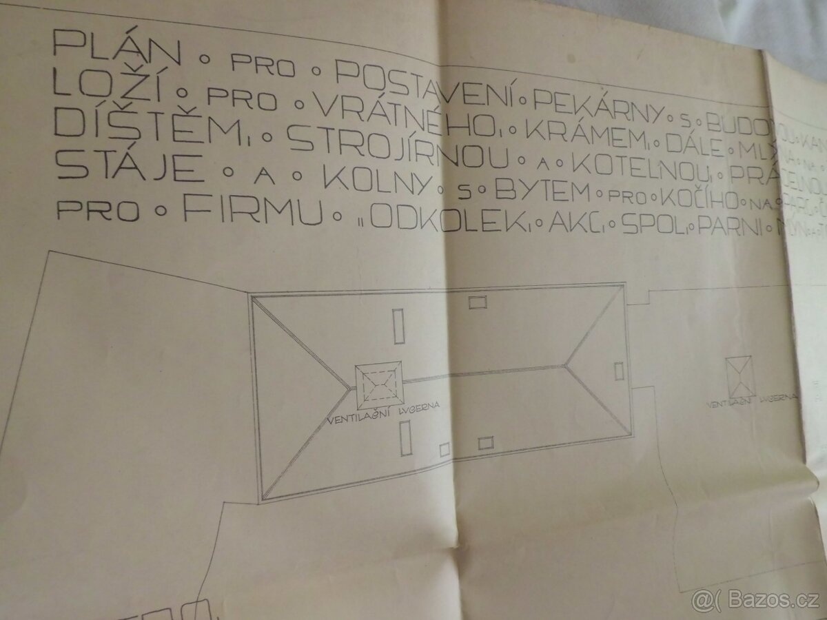 HUBERT GESSNER- Architekt Plány- Pekárna Fr.ODKOLEK Vysočany - 12