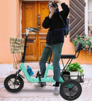 Dreirad -faltbar 35,6cm (14 Zoll), mit 2x Korb