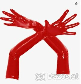 dpois Wetlook Handschuhe Lack, rot, Einheitsgröße - 1