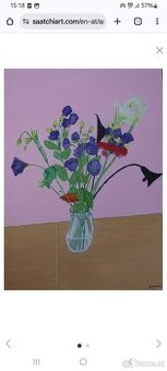 Modernes Stillleben mit Blumen