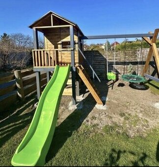 🌳 Kinderspielhaus / Garten-Spielplatz aus Massivholz 🛝