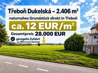 Grundstück direkt in Třeboň – Dukelská – 2.406 m²