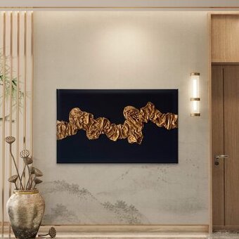 Abstraktes 3D-Bild (Covered in Gold) Amaje Art – Bilder