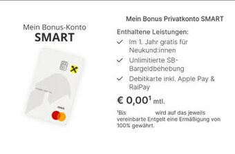 Raiffeisenbank ein Jahr gratis Konto 50 euro Neukundenbonus