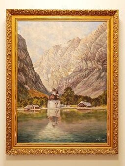 Gemälde von Franz Brosig, Königssee, Öl auf Leinwand, 110x90