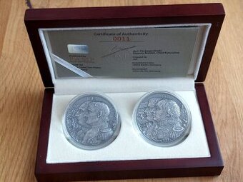 Silbermünzen Napoleon und Kutusow 2x2oz, 2012 ANTIK-FINISH