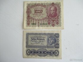 10und 20 Kronen  Jg. 1922 - 1