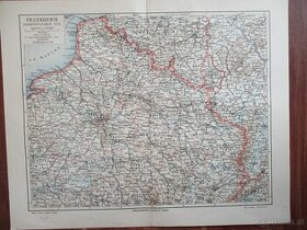 Alte Landkarte Frankreich um 1900 - 1
