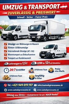 🚚 UMZUG & TRANSPORT – ZUVERLÄSSIG & PREISWERT Wienn