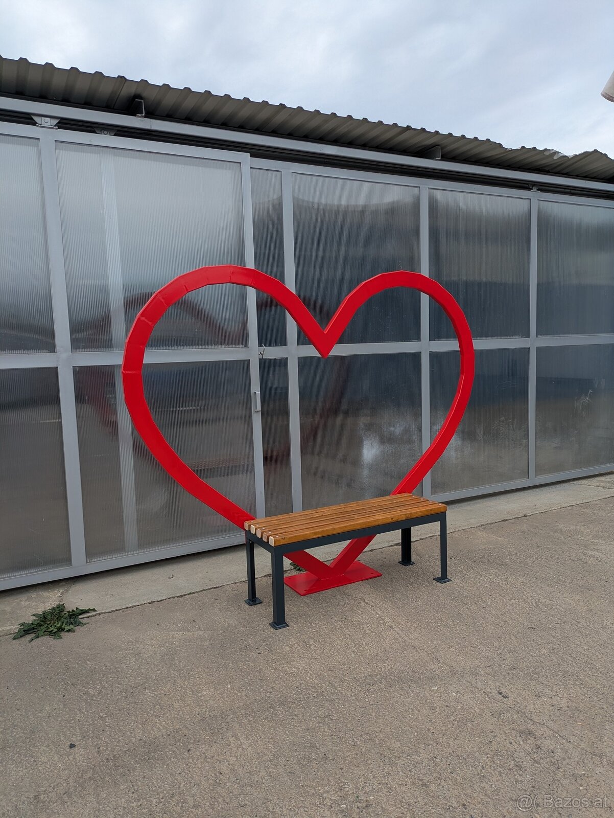 ❤️ Metallherz mit Sitzbank – Fotopoint / Dekoration – JKL - 2