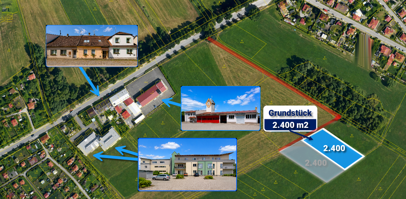 Grundstück in Třeboň – ca 2.400 m² | nahe Stadtzentrum - 2