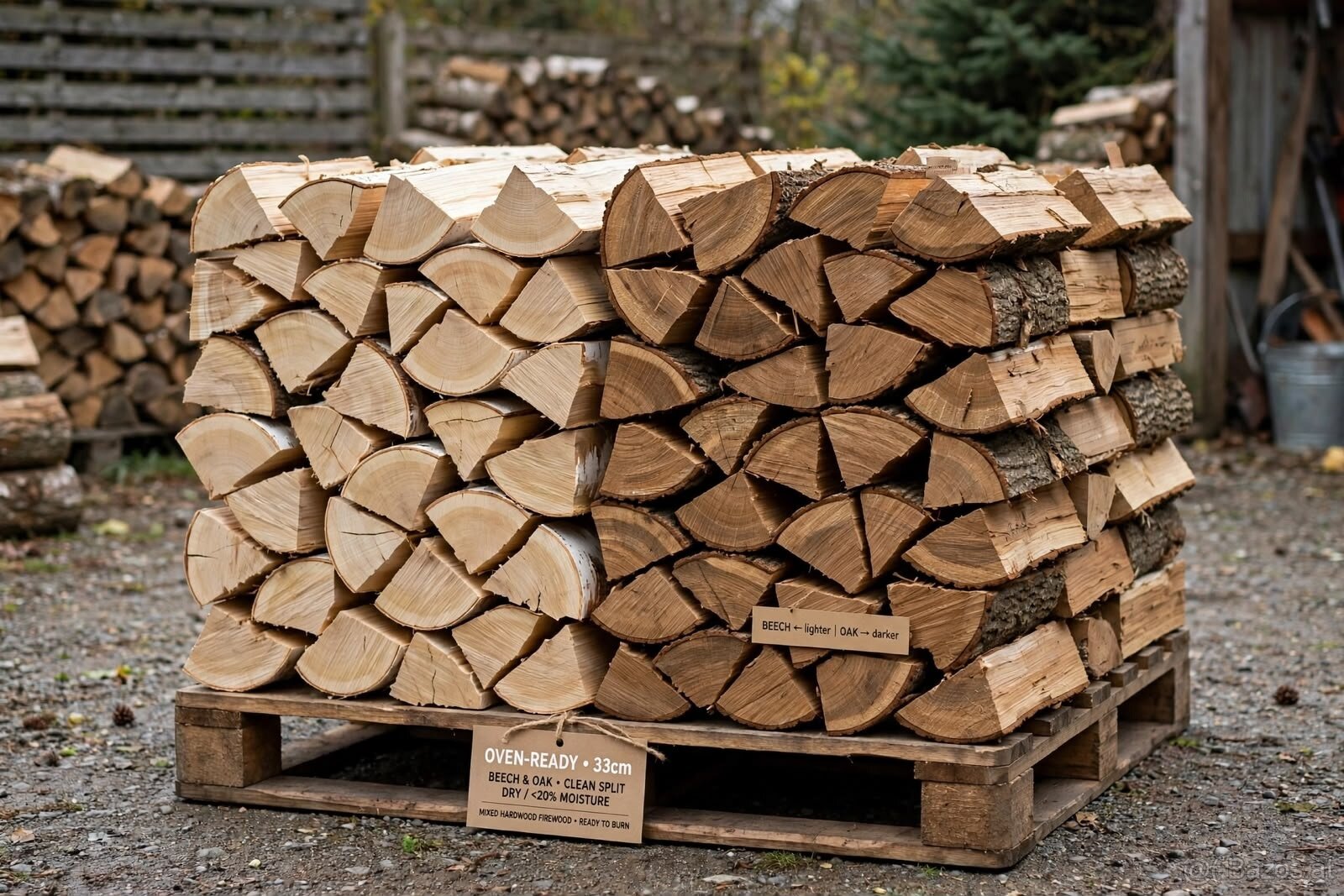 Brennholz Buche & Eiche - OFENFERTIG 33cm - trocken - Zustel - 2