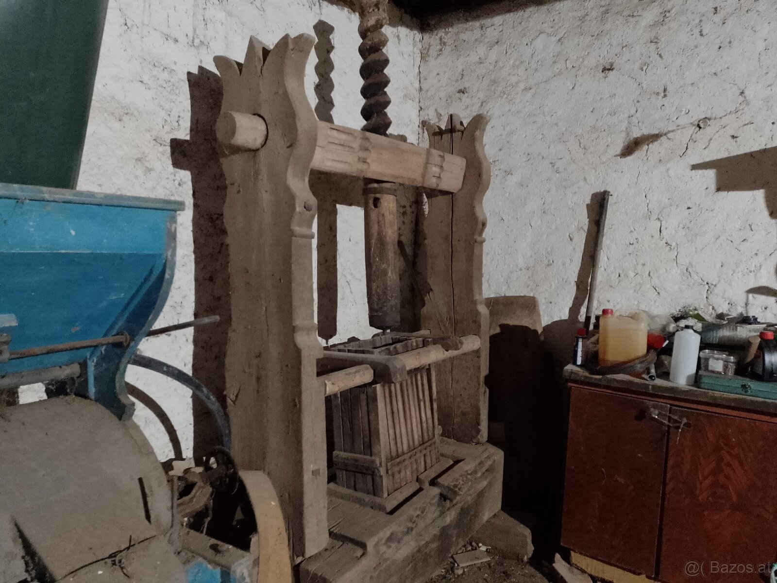 Einzigartige historische Traubenpresse komplett aus Holz (18 - 2