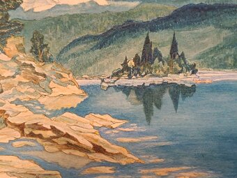 Gemälde M.Kawinek, Eibsee mit Zugspitze, 40x30cm - 2