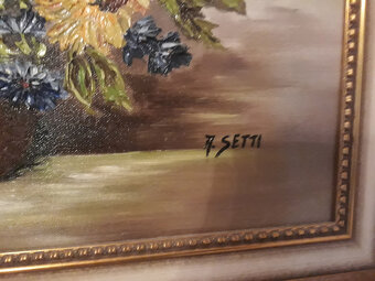 Stilleben Ölgemälde "Sonnenblumen" von Anita Setti, signie - 2