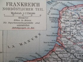 Alte Landkarte Frankreich um 1900 - 2