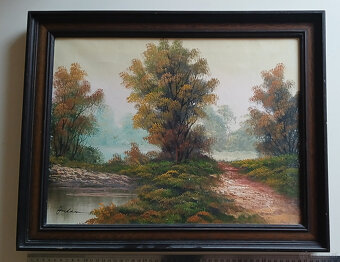 Hübsches Landschaftsbild, Öl auf Leinwand, 50x40 cm - 2