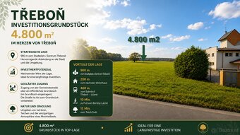 Třeboň Dukelská – 4.800 m² | nahe Stadtzentrum - 15 € /m2 - 2