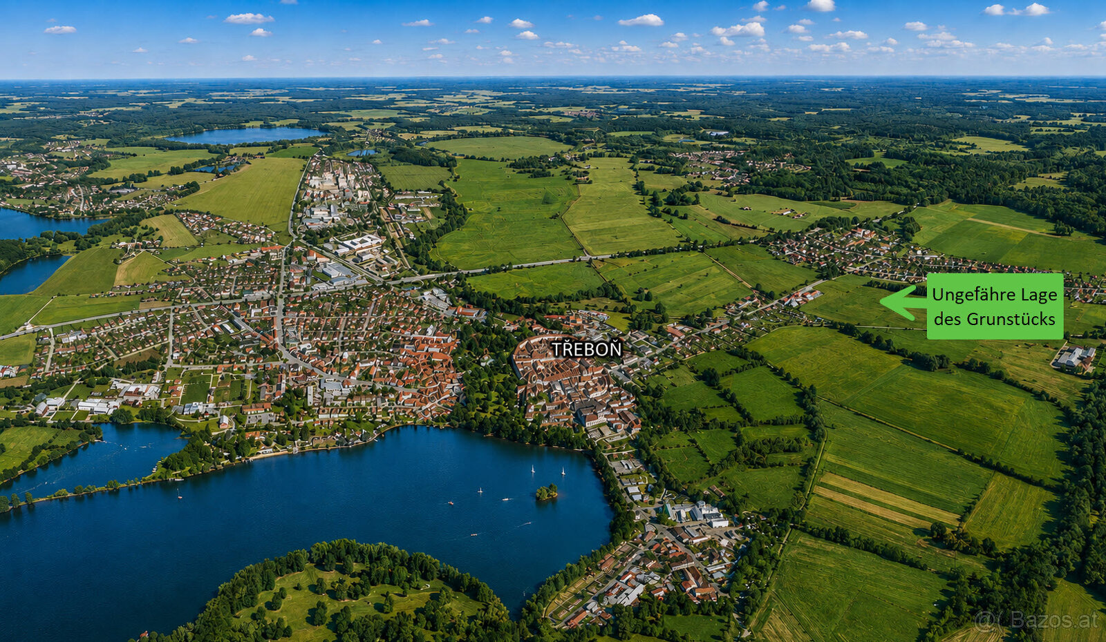 Třeboň, Dukelská – 2.406 m² | naturnahes Grundstück-Zufahrt - 3