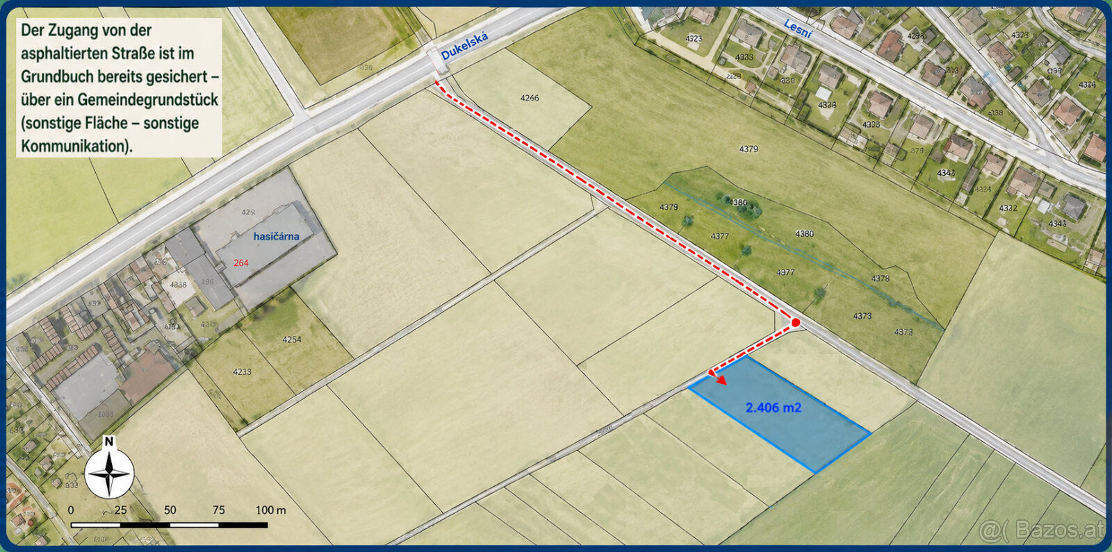 Grundstück direkt in Třeboň – Dukelská – 2.406 m² - 3