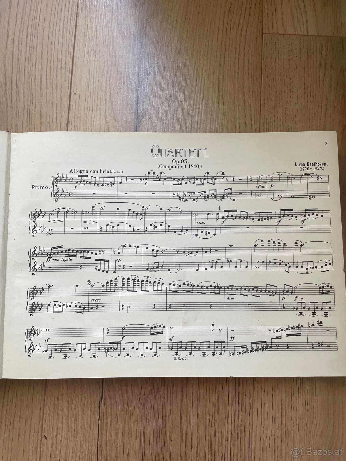 Ludwig van Beethoven – Streichquartette für Piano zu 4 Hände - 3