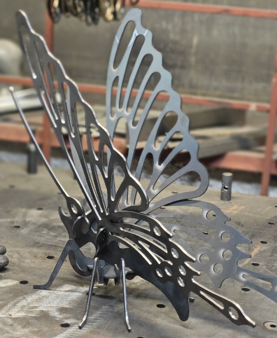 Metall-Schmetterling - Dekoration, Höhe 45 cm - stehend - Ve - 3