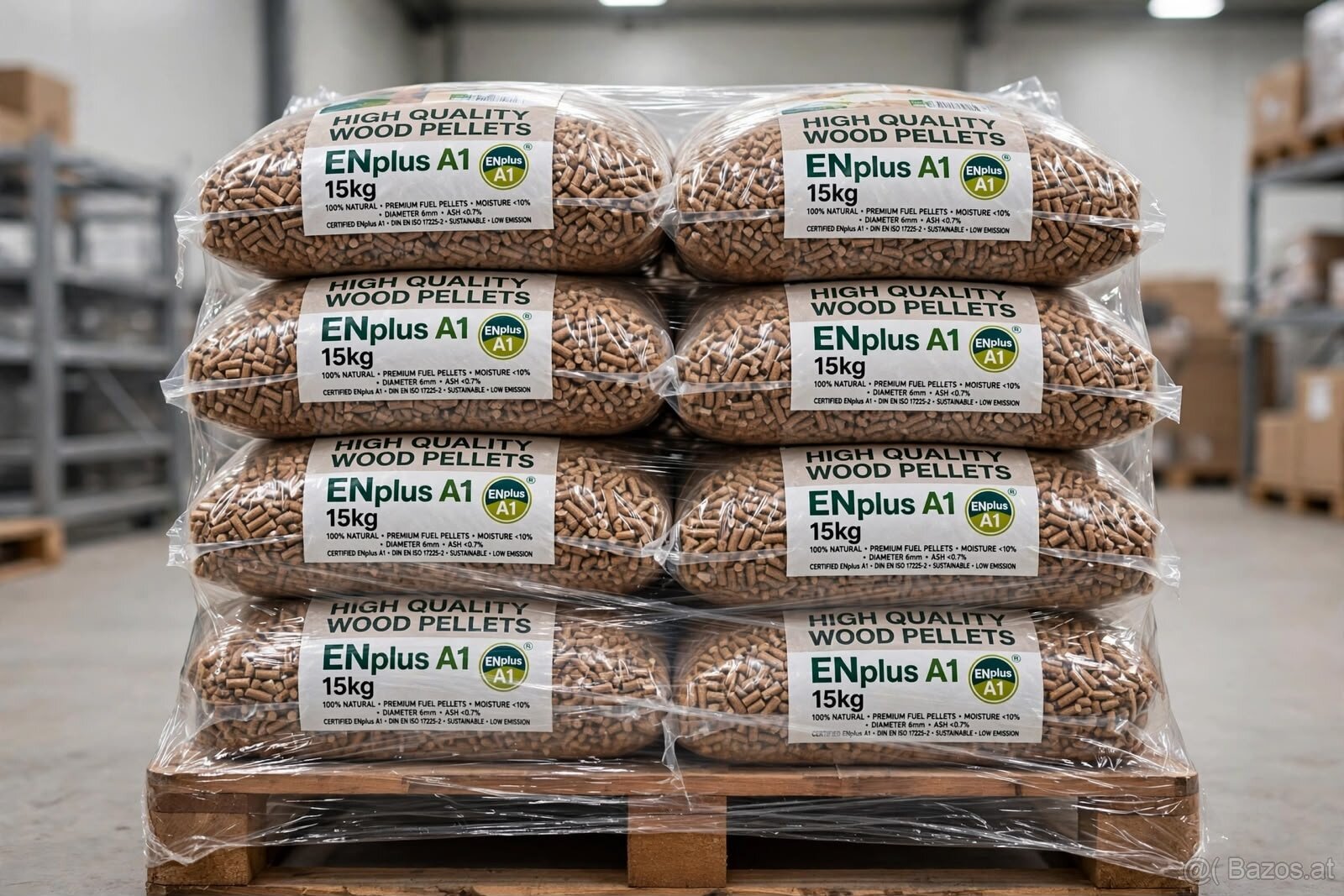 Holzpellets ENplus A1 - 15kg Säcke, Palette 1050kg, Zustellu - 3