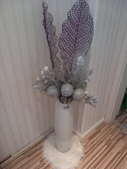 Bodenvase mit Glitzerblumen - 3