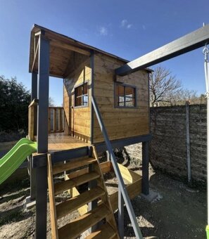 🌳 Kinderspielhaus / Garten-Spielplatz aus Massivholz 🛝 - 3