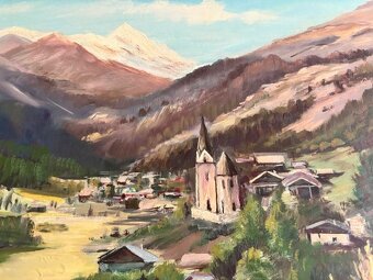 Bild maler Štefl, Heiligenblut mit Grossglockner 1955, 58x82 - 3