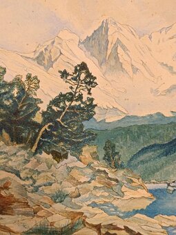 Gemälde M.Kawinek, Eibsee mit Zugspitze, 40x30cm - 3