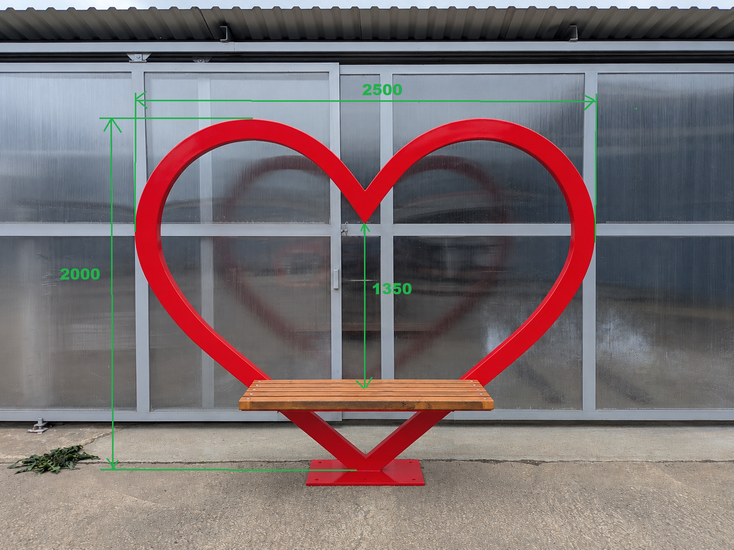 ❤️ Metallherz mit Sitzbank – Fotopoint / Dekoration – durchg - 4