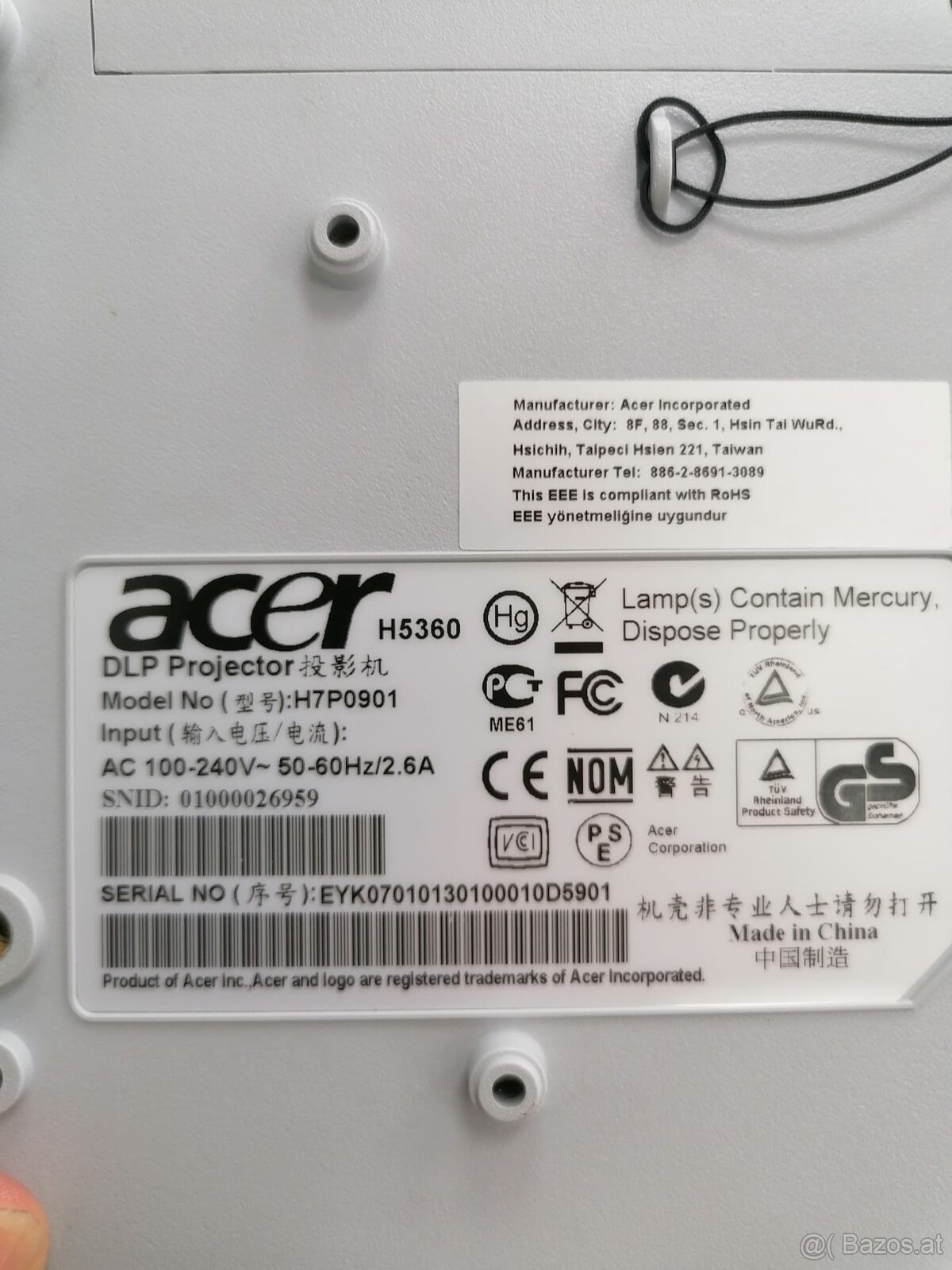 ACER DLP Projektor H5360 plus Reflecta Silber Leinwand - 4