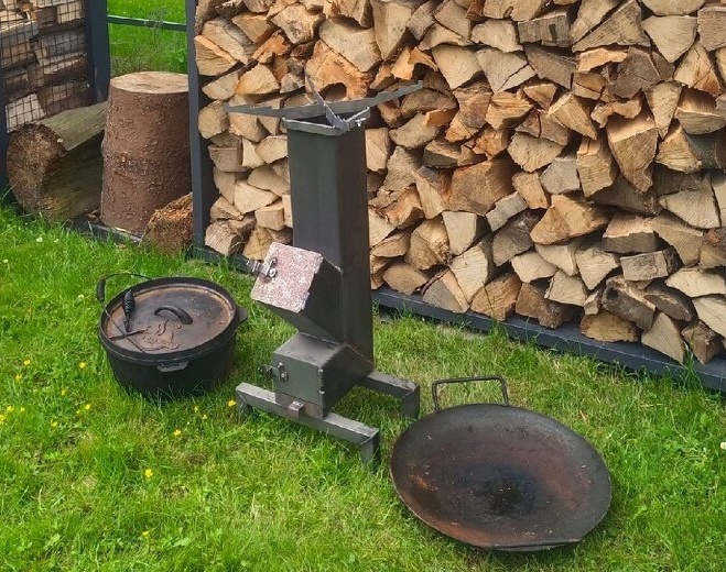 Raketenofen / Turboofen – Campingkocher + Grill, Gusseisen - 4