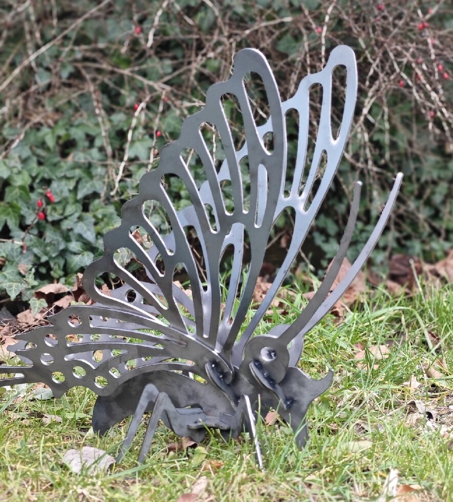 Metall-Schmetterling - Dekoration, Höhe 45 cm - stehend - Ve - 4
