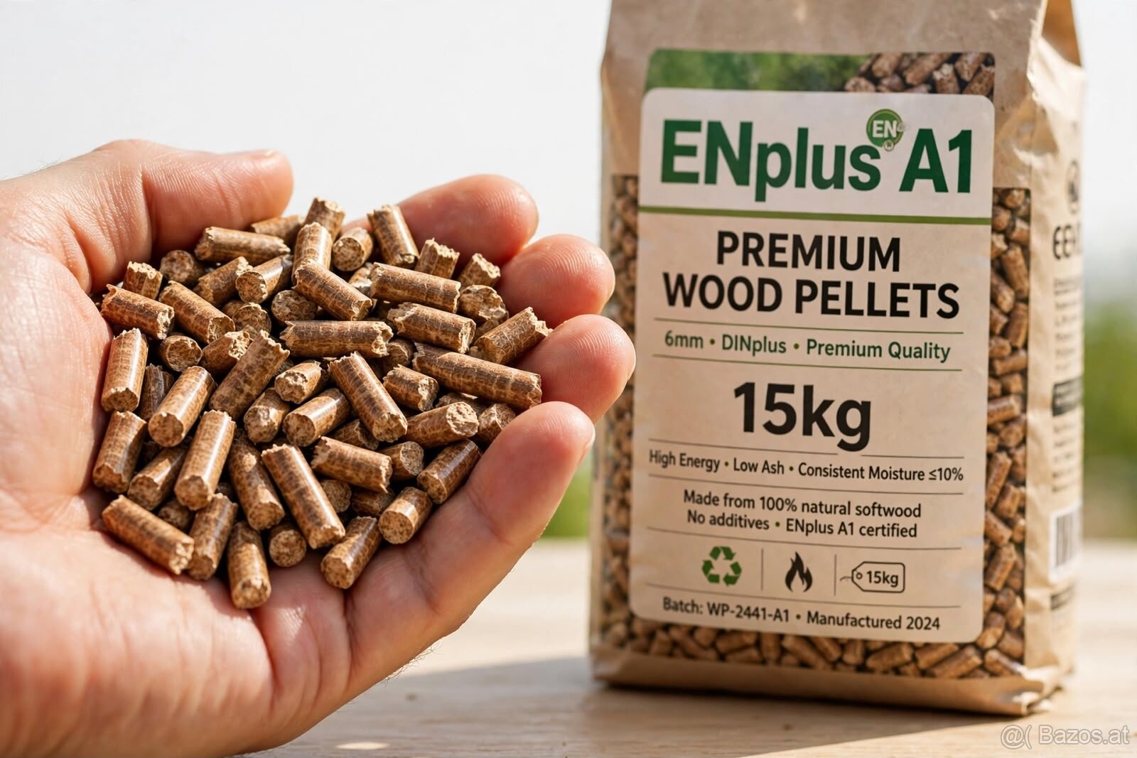 Holzpellets ENplus A1 - 15kg Säcke, Palette 1050kg, Zustellu - 4