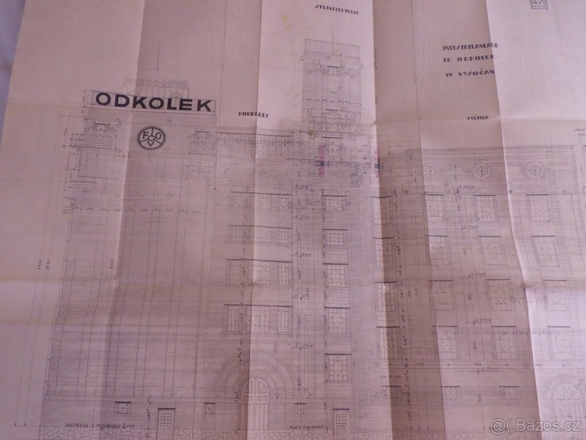 HUBERT GESSNER- Architekt Plány- Pekárna Fr.ODKOLEK Vysočany - 4