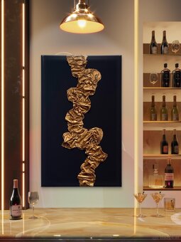 Abstraktes 3D-Bild (Covered in Gold) Amaje Art – Bilder - 4