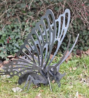Metall-Schmetterling - Dekoration, Höhe 45 cm - stehend - Ve - 4