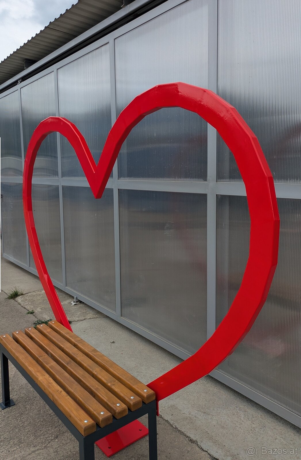 ❤️ Metallherz mit Sitzbank – Fotopoint / Dekoration – JKL - 5