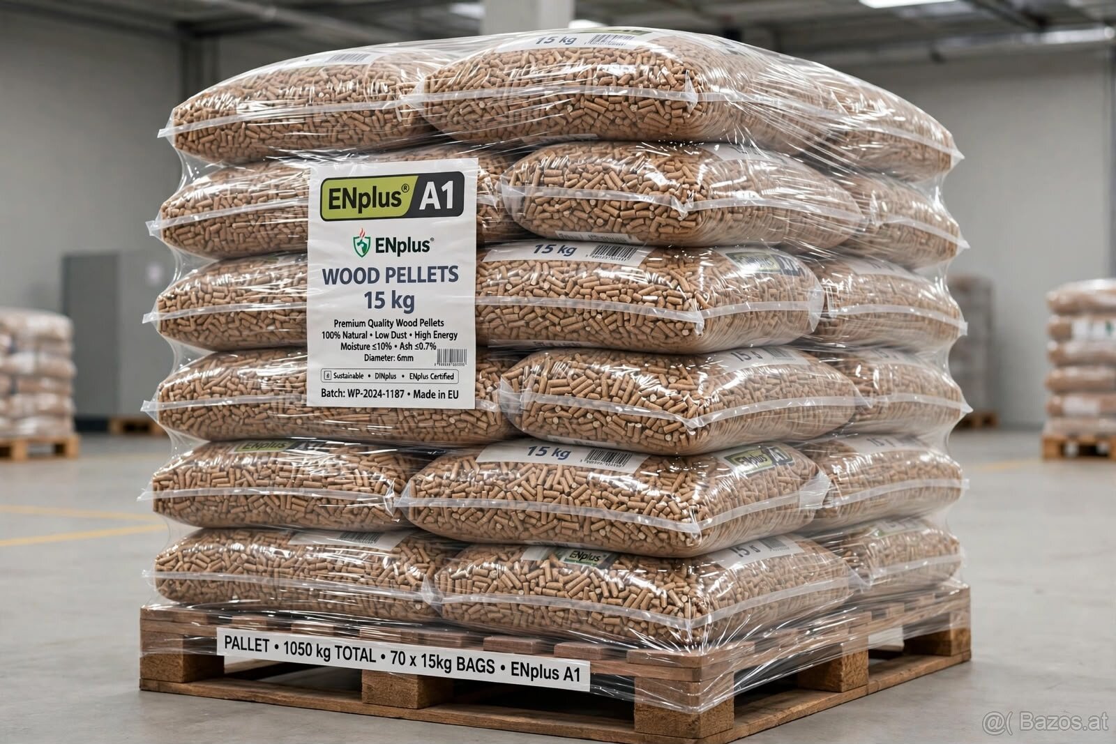 Holzpellets ENplus A1 - 15kg Säcke, Palette 1050kg, Zustellu - 5