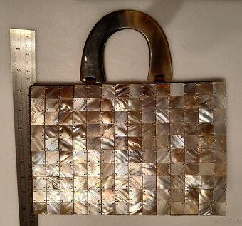 elegante Abendtasche mit schillernden Perlmuttapplikationen, - 5