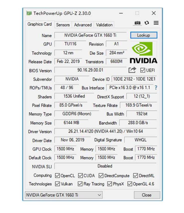 PNY GeForce GTX 1660 Ti 6GB - 6